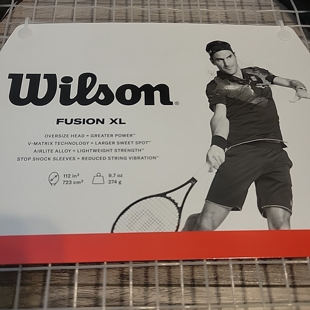 Wilson Fusion XL Tennis Racquet Black White Oversized 112 Square‎ Head NEW